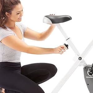 Marcy Foldable Upright Exercise Bike with Adjustable Resistance for Cardio Workout & Strength Training - Multiple Styles Available