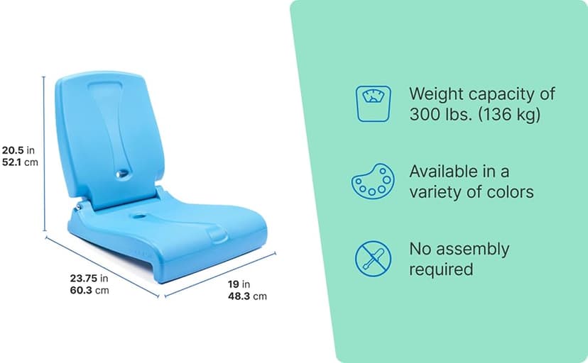 Step2 Foldable Adult Flip Seat, Portable Outdoor Chair for Poolside, Tailgating, Camping, Picnic Chair, Provides Back Support When Sitting on Ground, White