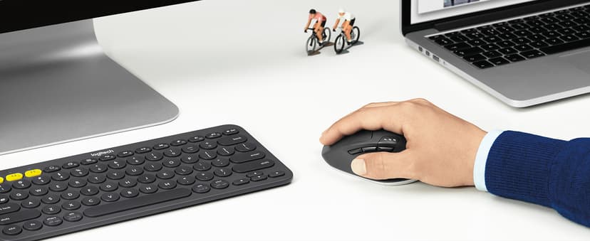 Logitech M720 Triathlon Wireless Mouse, Bluetooth, USB Unifying Receiver, 1000 DPI, 6 Programmable Buttons, 2-Year Battery, Compatible with Laptop, PC, Mac, iPadOS - Black