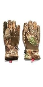 HOT SHOT Men’s Camo Cyclone Stormproof Pop-Top Mittens - Realtree Edge Outdoor Hunting Camouflage