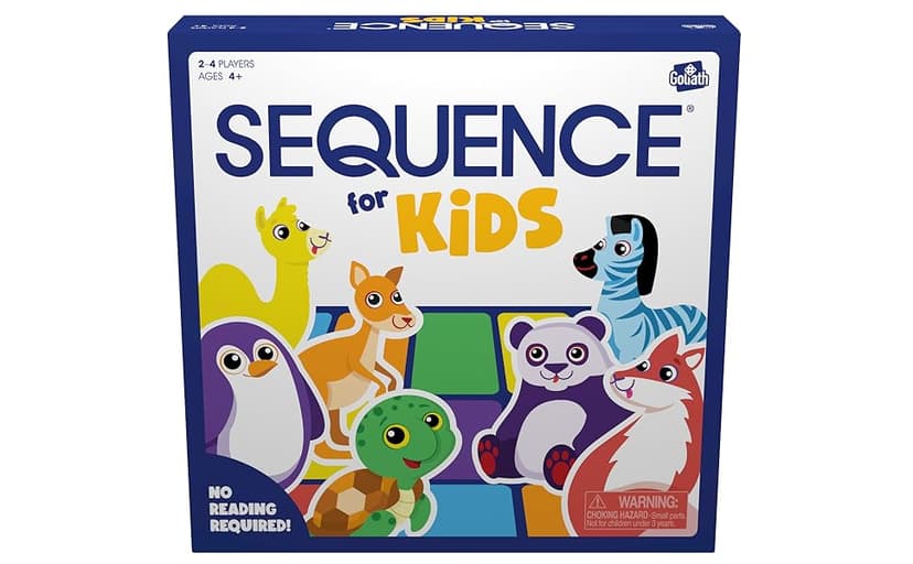 Jax SEQUENCE for Kids -- The 'No Reading Required' Strategy Game by Jax and Goliath, Multi Color, 11 inches (2-4 players) (Packaging May Vary)