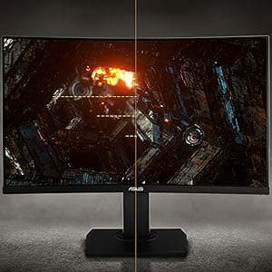 ASUS TUF Gaming 27" 2K HDR Gaming Monitor (VG27AQ) - QHD (2560 x 1440), 165Hz (Supports 144Hz), 1ms, Extreme Low Motion Blur, Speaker, G-SYNC Compatible, VESA Mountable, DisplayPort, HDMI,Black