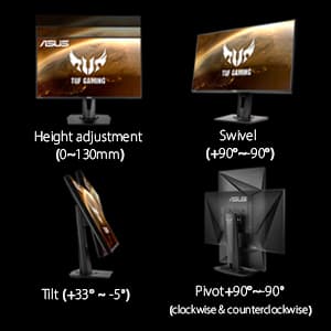 ASUS TUF Gaming 27” 1080P Monitor (VG279QR) - Full HD, IPS, 165Hz, 1ms, Extreme Low Motion Blur, G-SYNC Compatible, Shadow Boost, VESA Mountable, DisplayPort, HDMI, Height Adjustable