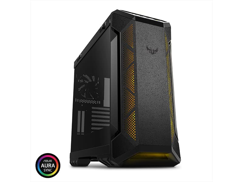 ASUS TUF Gaming GT501 Mid-Tower PC Case for up to EATX Motherboards with USB 3.0 Front Panel, Smoked Tempered Glass, Steel Construction, and Four Case Fans