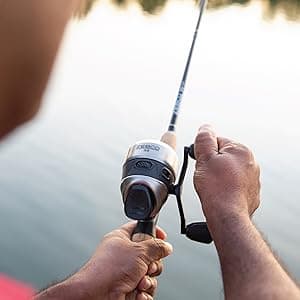 Zebco 33 Cork Reel and Fishing Rod Combo, Graphite Rod with Cork Handle, QuickSet Anti-Reverse Fishing Reel with Bite Alert, Black