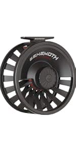 Redington Behemoth Fly Reel – Heavy-Duty Carbon Drag, Large Arbor, Die-Cast Frame & Deep V-Spool – Freshwater & Saltwater Fly Fishing Reel for Trout, Bass, Salmon & Big Game – 5/6 to 11/12 Weights