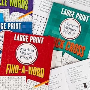 Large Print Merriam-Webster Puzzles 10 Booklet Set (Brain Games Large Print)
