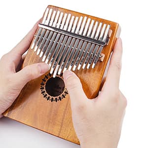 Kalimba Thumb Piano 17 Keys, Portable Mbira Finger Piano Gifts for Kids and Adults Beginners Wood