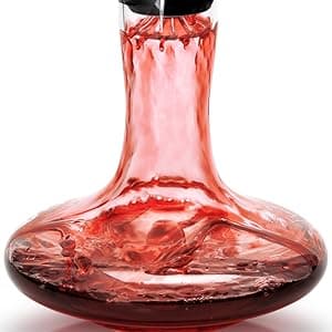 Wine Decanter Built-in Aerator Pourer, Wine Carafe, Red Wine Decanter,100% Lead-free Crystal Glass, Wine Hand-held Aerator, Wine Gift, Wine Accessories (Clear,Crystal)