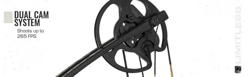 Bear Archery Limitless Dual Cam Compound Bow - Includes Quiver, Sight and Rest, God's Country