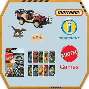 Mattel Games UNO Jurassic World Rebirth Card Game in a Collectible Tin for Kids, Adults & Family with Special Rule & Images Inspired by the Movie