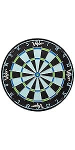 Viper by GLD Products Shot King Regulation Bristle Steel Tip Dartboard Set with Bullseye Metal Radial Spider Wire Compressed Sisal Board with Rotating Number Ring Includes 6 Darts Black