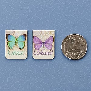 Christian Art Gifts Set of 6 Beloved Scripture Favorites with Abstract Scenic Bookmark Rectangular Folded Magnetic Pastel Design Inspirational Magnetic Bible Verse Bookmark, Size Small 2.3" x 0.8"