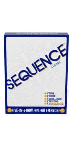 SEQUENCE- Original SEQUENCE Game with Folding Board, Cards and Chips by Jax ( Packaging may Vary ) White, 10.3" x 8.1" x 2.31"