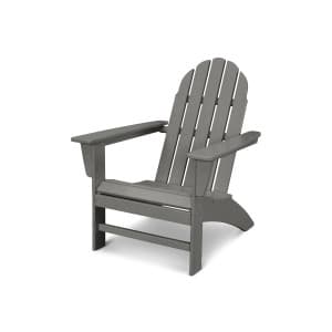 Polywood Vineyard Adirondack Chair, Outdoor Patio Furniture, All-Weather Composite, Pool Deck Garden Chair, Made in USA, Slate Grey