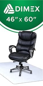 Dimex Office Chair Mat for Low Pile Carpet with Lip, 36" x 48", Clear