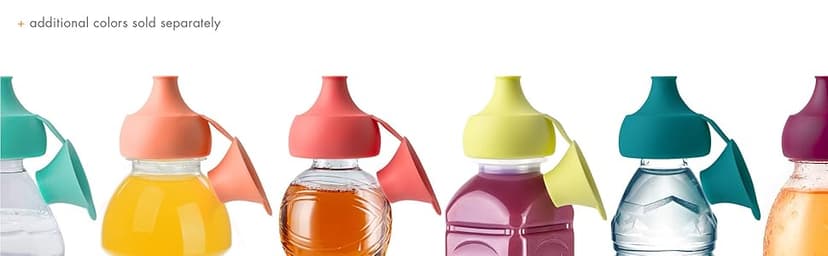 Boon Snug Sip Universal Water and Juice Silicone Bottle Toppers - Soft Spout Conversion Caps with Spill Proof Valves - Silicone Bottle Covers for Travel - Includes 4 Bottle Toppers and 4 Cases