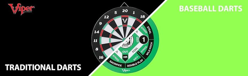 Viper Double Play 2-in-1 Baseball Coiled Paper Fiber Dartboard with Darts