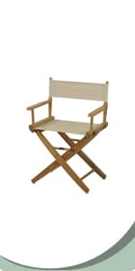 Casual Home 24" Director's Chair Black Frame-with Black Canvas, Counter Height