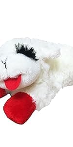 Multipet Lamb Chop Dog Plush Toy - Squeaky Toy for All Dogs - Extra Soft Plush - Stuffed Animal Dog Toy for Cuddling & Playing - Cute Pet Toy (6", Cream)