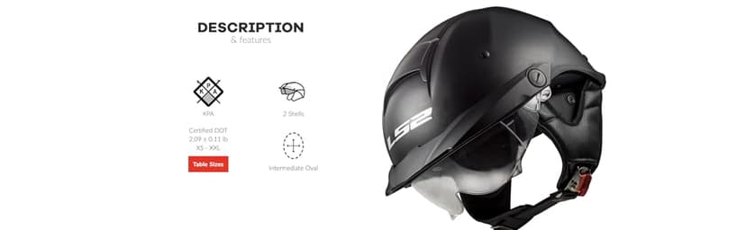 LS2 Helmets Rebellion Motorcycle Half Helmet (Matte Black - Large)