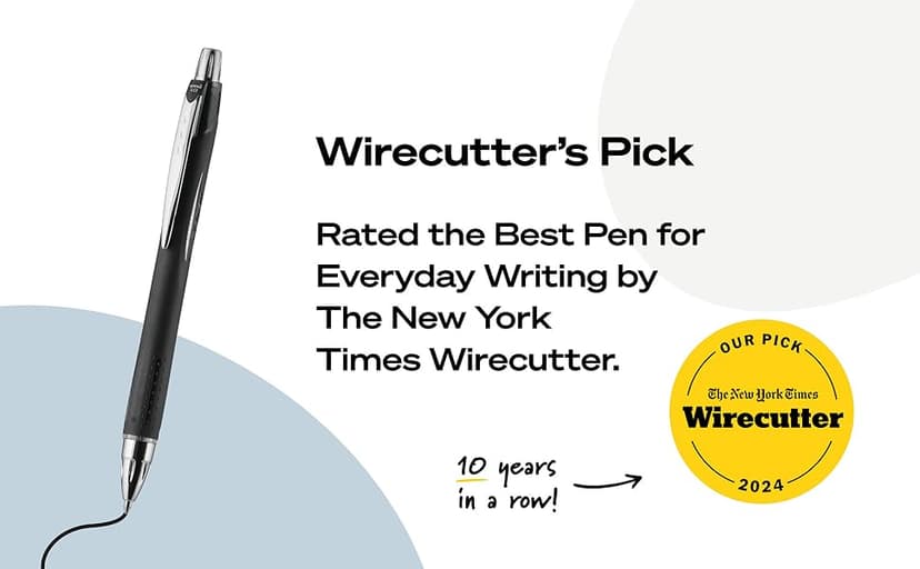 Uni-Ball Jetstream RT Pens - NY Times Wirecutter Best Pen for Over a Decade - Pack of 3 Black Fine Point Pens, 0.7mm - Back to School Pens, Ballpoint Pens