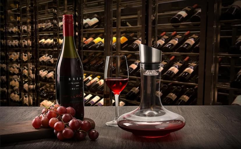 Wine Decanter Built-in Aerator Pourer, Wine Carafe, Red Wine Decanter,100% Lead-free Crystal Glass, Wine Hand-held Aerator, Wine Gift, Wine Accessories (Clear,Crystal)