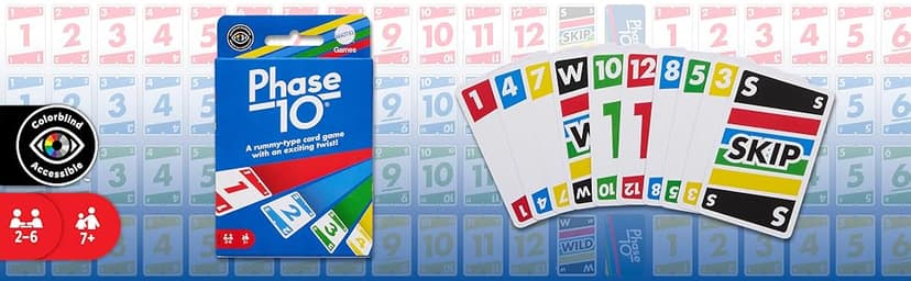 Mattel Games Phase 10 Card Game with 108 Cards, Great Game for Kids, Family or Adult Game Night, Ages 7 Years and Older