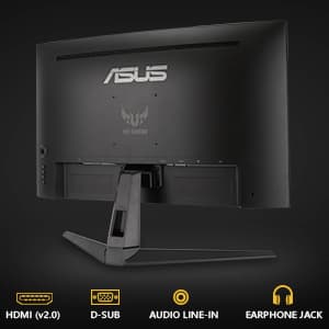 ASUS TUF Gaming VG27VH1B 27” Curved Monitor, 1080P Full HD, 165Hz (Supports 144Hz), Extreme Low Motion Blur, Adaptive-sync, FreeSync Premium, 1ms, Eye Care, HDMI D-Sub, Black