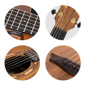 Washburn Comfort G-Mini 55 Koa Travel Size Acoustic Guitar, Natural