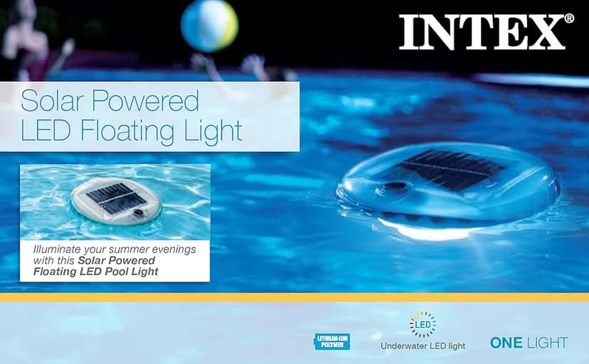 Intex 28690E Solar Powered LED Floating Light with Auto On and Auto Off, Color Changing and Static White Mode Swimming Pool Party Lights