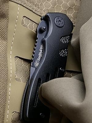 Smith & Wesson Accessories Extreme Ops SWA24S 7.1in S.S. Folding Knife with 3.1in Serrated Clip Point Blade and Aluminum Handle for Outdoor