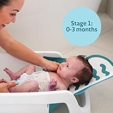 The First Years 4-in-1 Reclining Baby Bathtub – Grows-with-Baby Adjustable Bath Seat – Multi-Position Backrest for Newborn, Infant & Toddler Use – Ages 0–24 Months