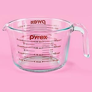 Pyrex Essentials (3-Pack) Glass Measuring Cups Set, (1, 2 & 4 Cup) Measuring Cups For Prepping, Baking and Cooking, Preheated Oven, Dishwasher, Freezer, and Microwave Safe