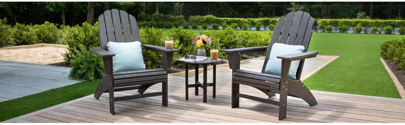 Polywood Nautical Curveback Adirondack Chair, HDPE Outdoor Patio Furniture for Deck, Pool, Garden, Made in USA