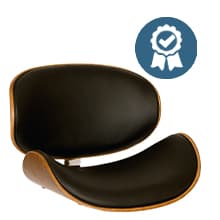 Armen Living Daphne Office Chair in Black Faux Leather and Chrome Finish, 33" x 21" x 20"