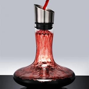 Wine Decanter Built-in Aerator Pourer, Wine Carafe, Red Wine Decanter,100% Lead-free Crystal Glass, Wine Hand-held Aerator, Wine Gift, Wine Accessories (Clear,Crystal)