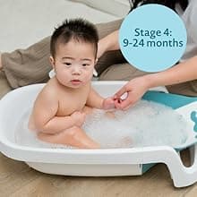 The First Years 4-in-1 Reclining Baby Bathtub – Grows-with-Baby Adjustable Bath Seat – Multi-Position Backrest for Newborn, Infant & Toddler Use – Ages 0–24 Months