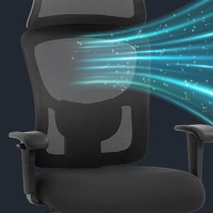 Big and Tall Office Chair Ergonomic Chair 400lbs Wide Seat Executive Desk Chair with Lumbar Support Adjustable Armrest Headrest High Back Mesh Computer Chair Rolling Swivel Task Chair(Black)