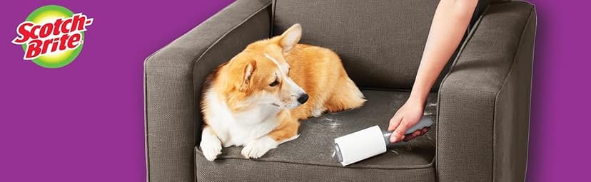 Scotch-Brite Pet Hair Pickup Extra Sticky Lint Roller, Designed for Removing Fur + Fluff on Couches, Clothes, Dog and Cat Beds, & More, 1 Pack, 95 Easy-Tear Adhesive Sheets Total