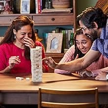 Hasbro Gaming Jenga Wooden Blocks Stacking Tumbling Tower Game | Party Games for Kids & Families | Stocking Stuffers | Ages 6+ (Amazon Exclusive)
