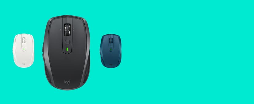 Logitech MX Anywhere 2S Bluetooth Edition Compact Wireless Mouse, No USB Receiver - Use On Any Surface, Hyper-Fast Scrolling, Rechargeable, Control Up to 3 Apple Mac and Windows Computers and Laptops