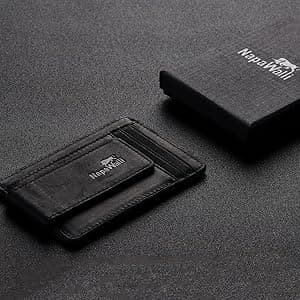 Toughergun Slim Wallet for Men RFID Blocking Money Clip, Minimalist Front Pocket Credit Card Holder, Magnetic Thin Mens Wallets with ID Window