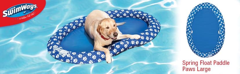 SwimWays Paddle Paws Spring Float Dog Raft, Large (65 lbs. and Up), Blue