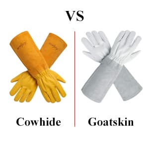 Acdyion Gardening Gloves for Women/Men Rose Pruning Thorn & Cut Proof Long Forearm Protection Gauntlet, Resistant Thick Cowhide Leather Work Garden Gloves