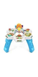 VTech Buzz and Learn Activity Table with Seven Interactive Play Zones, Blue