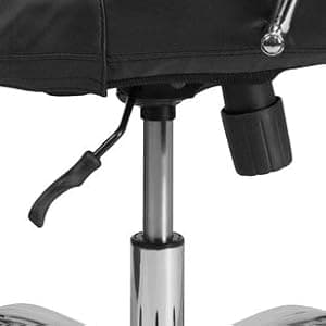 Flash Furniture Whitney Mid-Back Swivel LeatherSoft Desk Chair with Wheels, Padded Seat and Armrests, Adjustable Height Padded Office Chair, Black