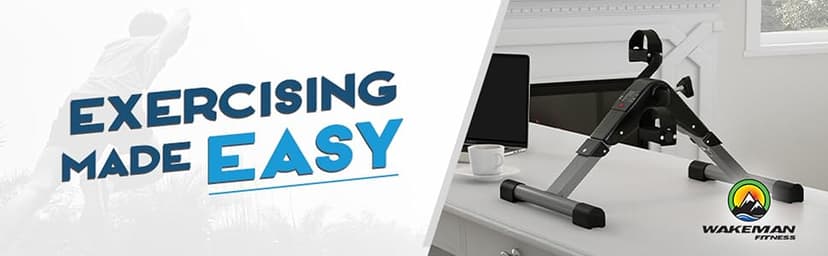 Under Desk Exercise Bike Pedal Exerciser – Mini Stationary Cycle with Adjustable Resistance, Calorie Tracker & Foldable Design – Compact Pedal Machine for Home, Office, or Physical Therapy by Wakeman