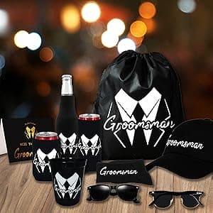 LADY&HOME Bachelor Party 7pcs Wedding Sunglasses for Groom, Best Man, Groomsmen Gifts Wedding Favor