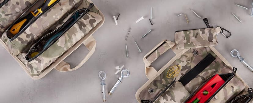 The Ryker Roll Up Tool Bag Organizer Gifts for Dad. Heavy Duty Motorcycle Tool Roll Bag Organizer. Portable Rollup Toolbag w/Detachable Pouches - Tools Bags Mens gifts for him - Mechanic & Electrician